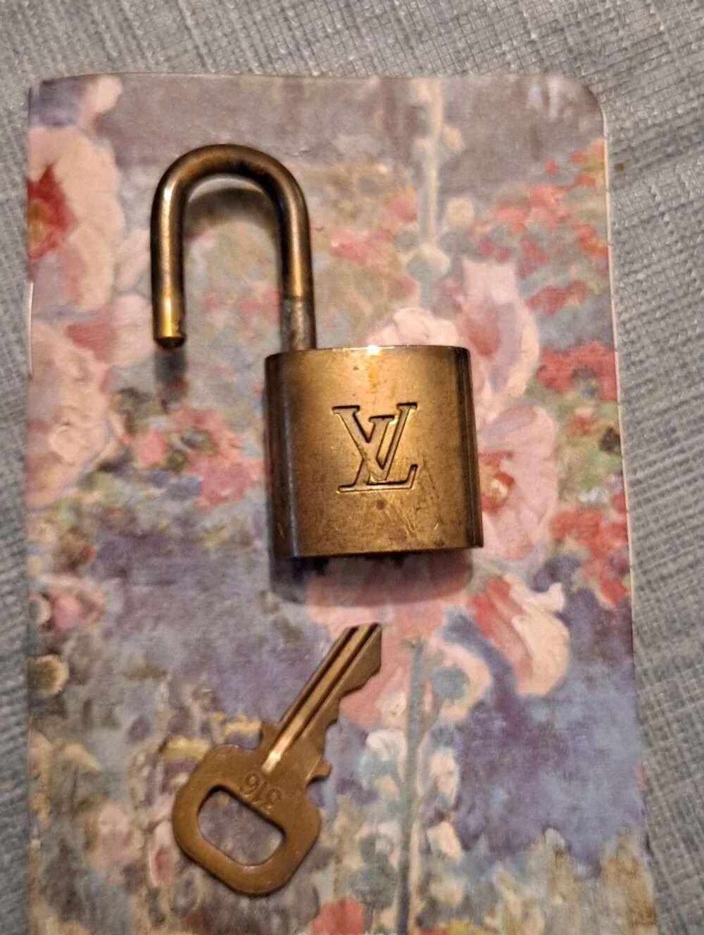 Louis Vuitton Brass Gold-Tone Lock With Key